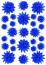 Fietsstickers bloemen kleine dahlia donkerblauw